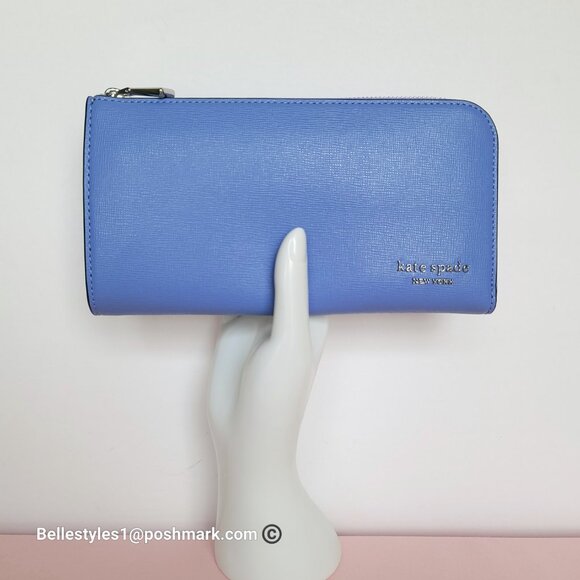 KATE SPADE Devin Saffiano Leather Zip-Around Continental Wallet-Dark Periwinkle⭐ - Picture 4 of 16